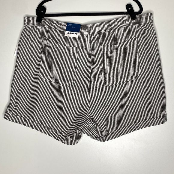 New Old Navy High-Waisted Railroad-Stripe Linen-Blend Shorts Women's Size XXL - Picture 2 of 8